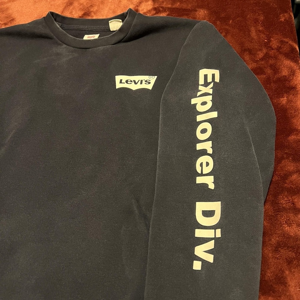 Levis Sweatshirt Mens Medium Explorer Division Crewneck Pullover Graphic